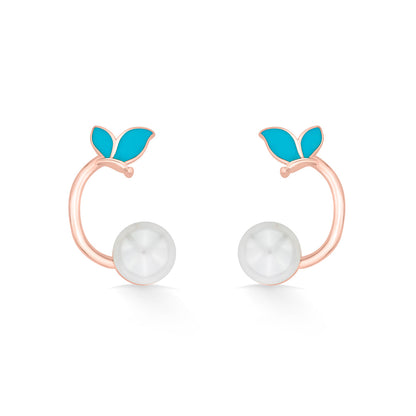 Leaf Glow Gold Stud Earrings for Women