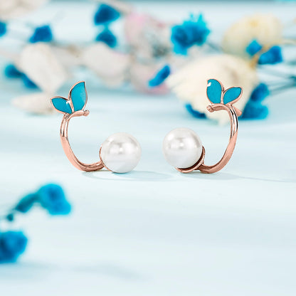 Leaf Glow Gold Stud Earrings for Women