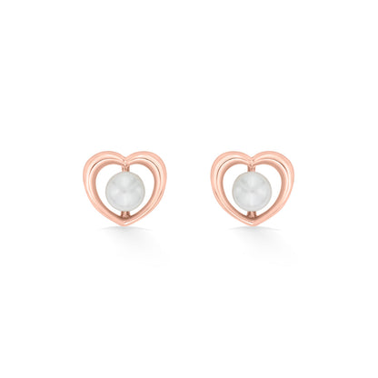 Heart Glow Gold Stud Earrings for Women
