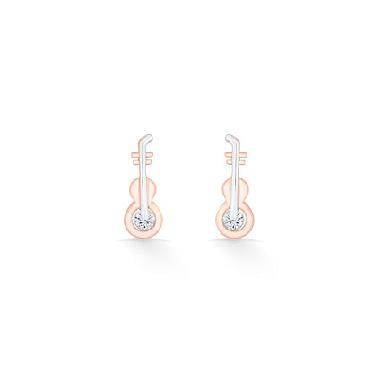 Harmony Line Gold Stud Earrings for Women