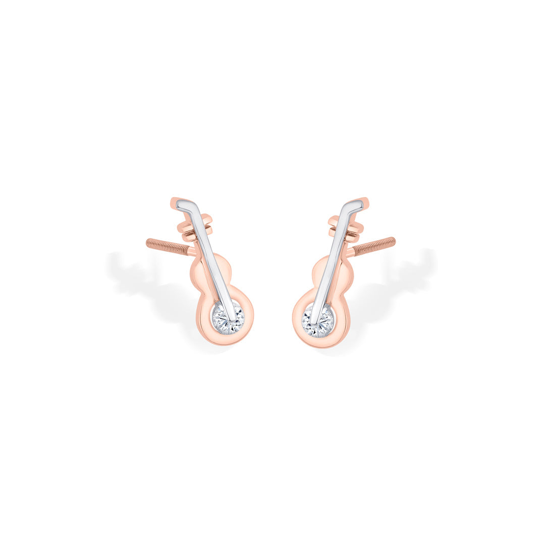 Harmony Line Gold Stud Earrings for Women
