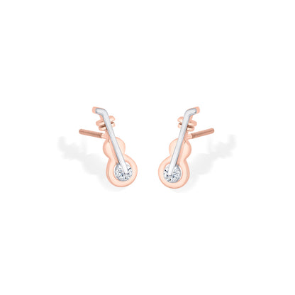 Harmony Line Gold Stud Earrings for Women