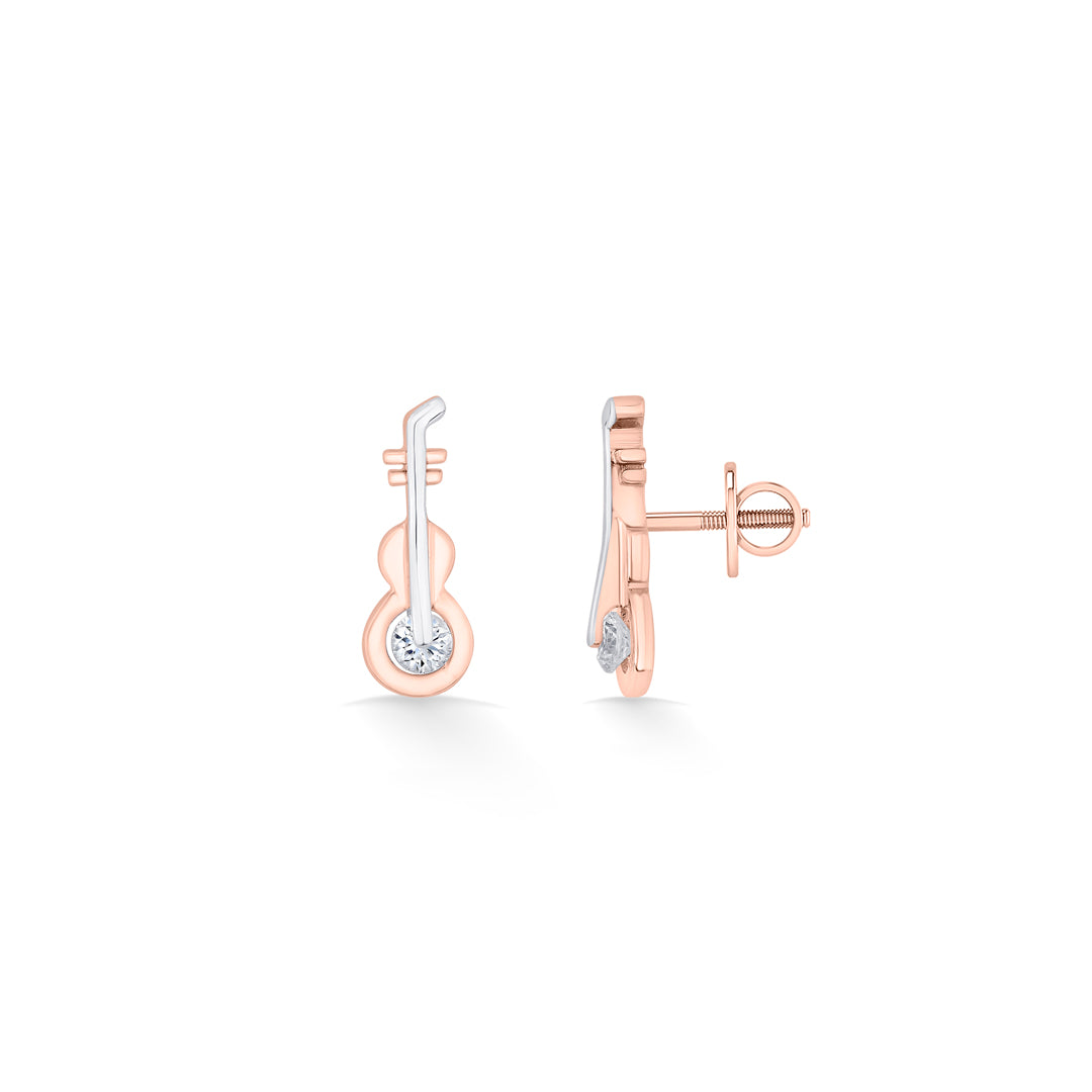 Harmony Line Gold Stud Earrings for Women