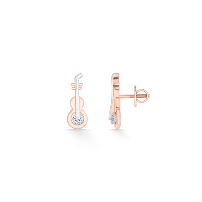Harmony Line Gold Stud Earrings for Women