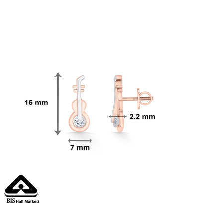 Harmony Line Gold Stud Earrings for Women