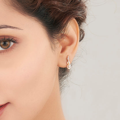 Harmony Line Gold Stud Earrings for Women
