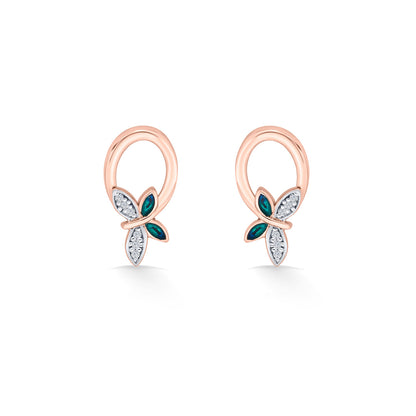 Sky Wings Gold Stud Earrings for Women