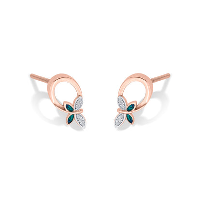 Sky Wings Gold Stud Earrings for Women
