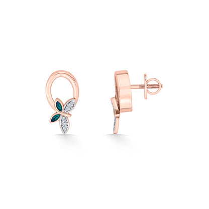 Sky Wings Gold Stud Earrings for Women