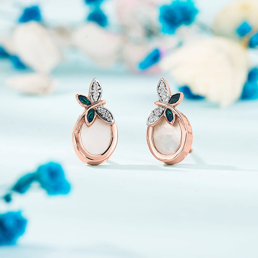 Sky Wings Gold Stud Earrings for Women