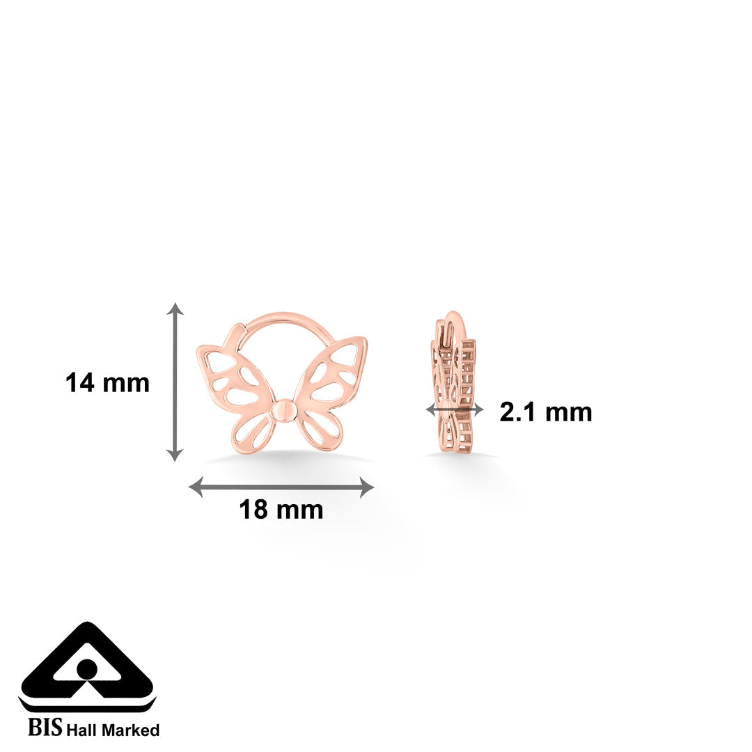 Golden Butterfly Gold Hoops & Huggies Earrings for Women