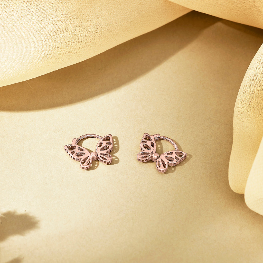 Golden Butterfly Gold Hoops & Huggies Earrings for Women