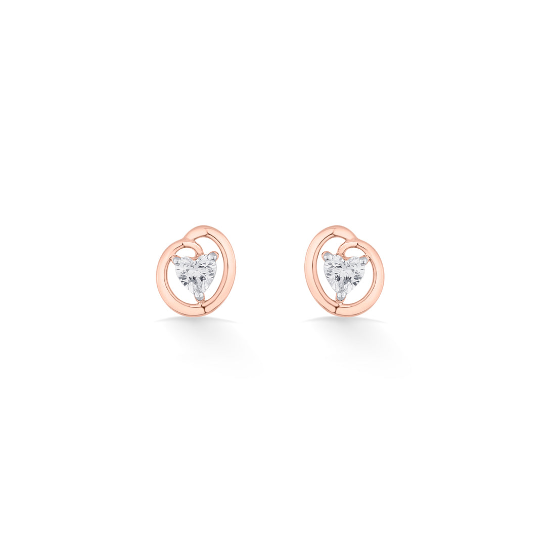 Heart Haven Gold Stud Earrings for Women