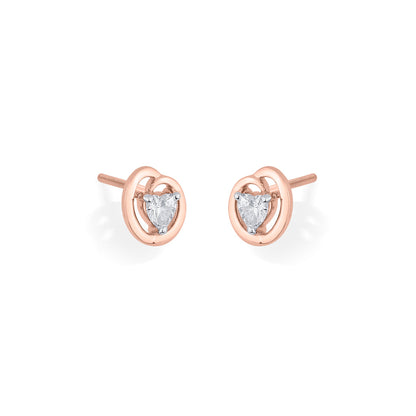 Heart Haven Gold Stud Earrings for Women