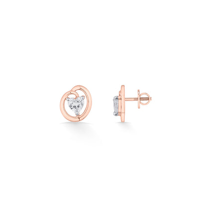 Heart Haven Gold Stud Earrings for Women