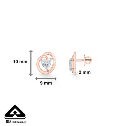 Heart Haven Gold Stud Earrings for Women