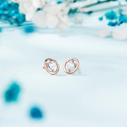 Heart Haven Gold Stud Earrings for Women