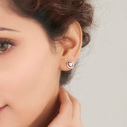 Heart Haven Gold Stud Earrings for Women
