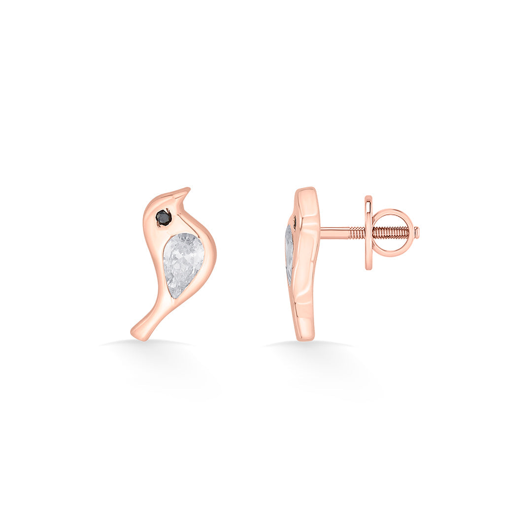 Golden Sparrow Gold Stud Earrings for Women