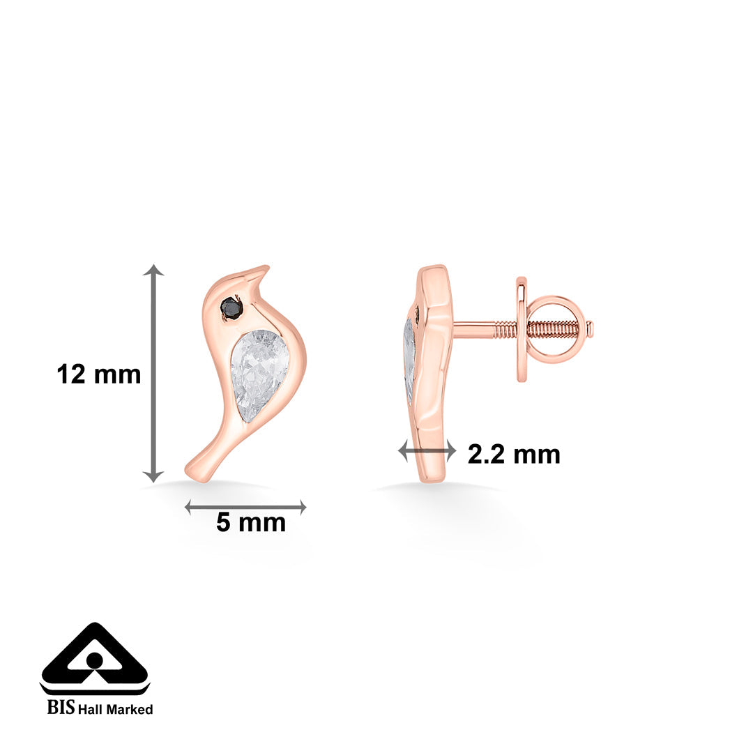 Golden Sparrow Gold Stud Earrings for Women