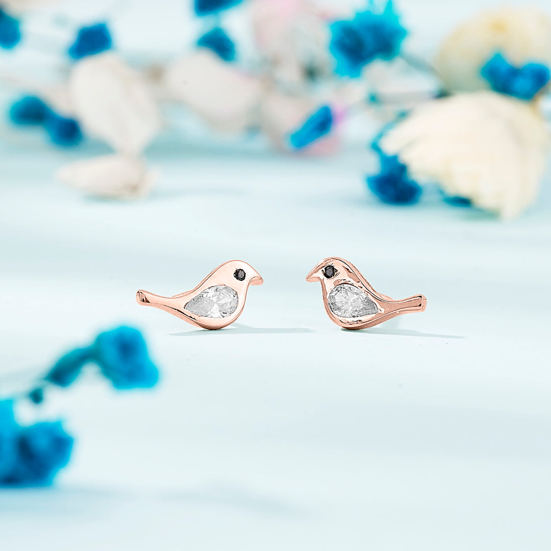 Golden Sparrow Gold Stud Earrings for Women