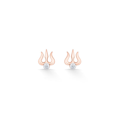 Divine Trishul Gold Stud Earrings for Women