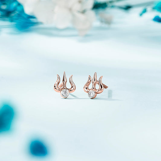 Divine Trishul Gold Stud Earrings for Women