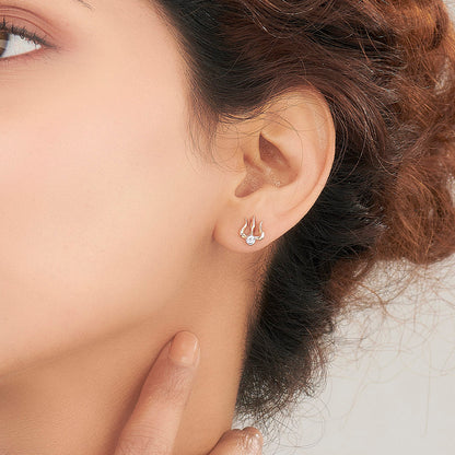 Divine Trishul Gold Stud Earrings for Women