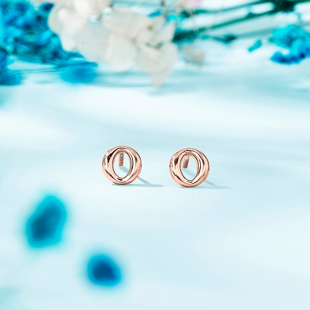 Luxe Orbit Gold Stud Earrings for Women