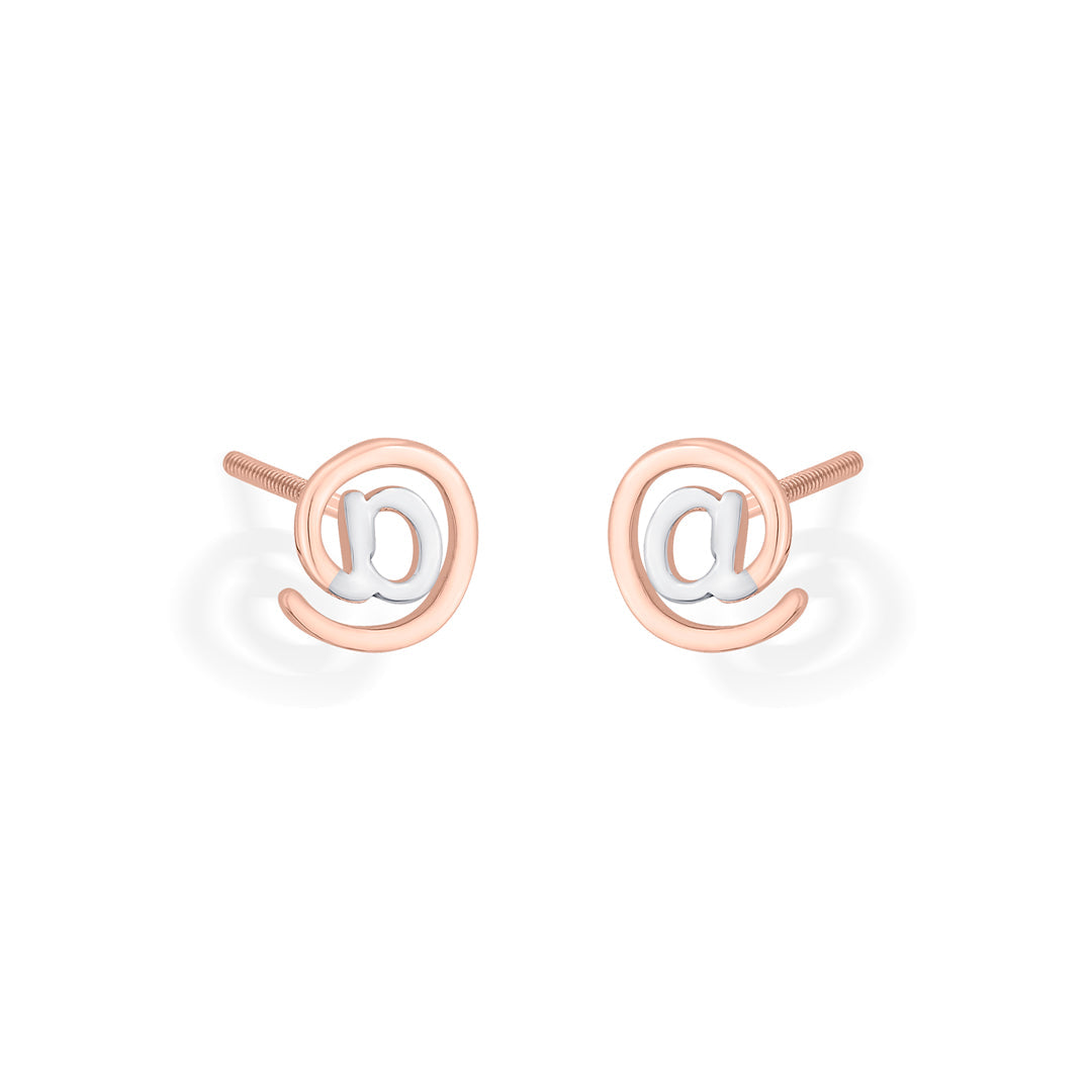 Spiral Charm Gold Stud Earrings for Women