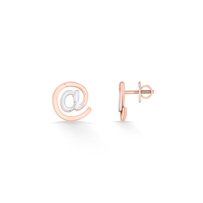 Spiral Charm Gold Stud Earrings for Women