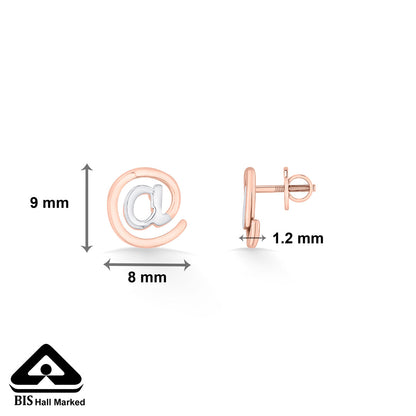 Spiral Charm Gold Stud Earrings for Women