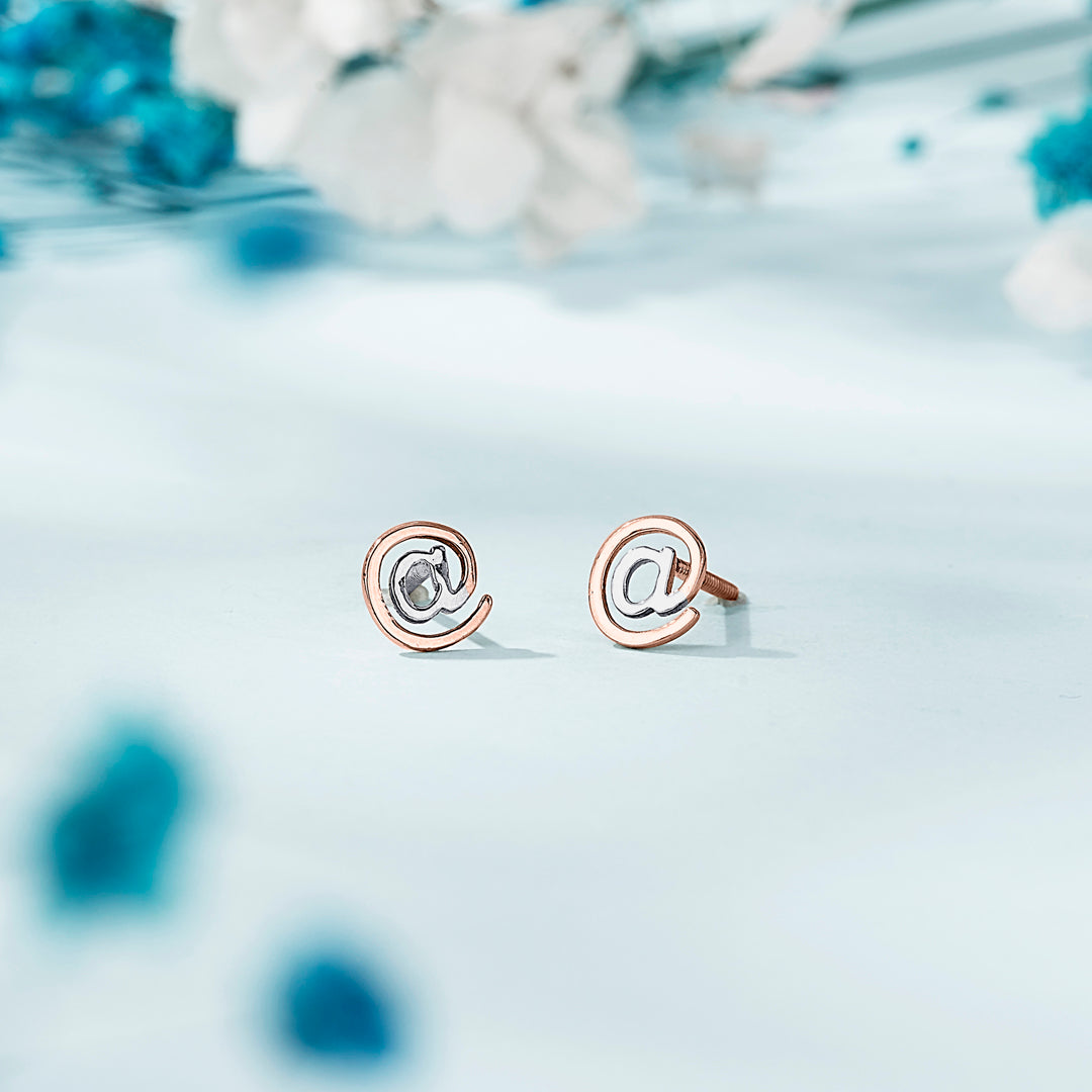 Spiral Charm Gold Stud Earrings for Women