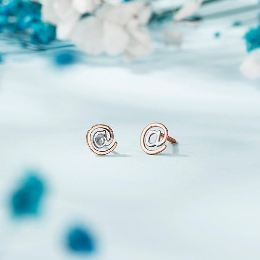 Spiral Charm Gold Stud Earrings for Women
