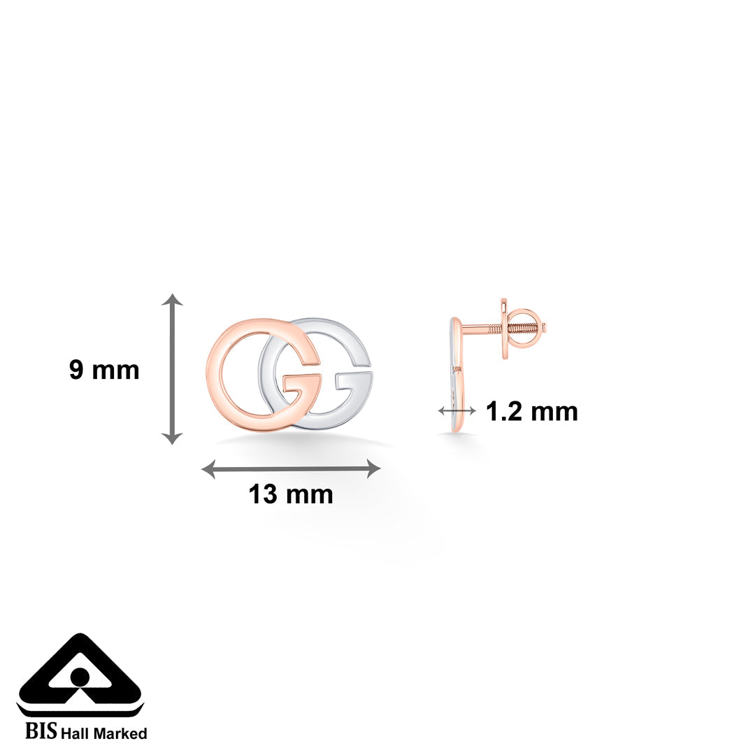 Aurelia Glow Gold Stud Earrings for Women