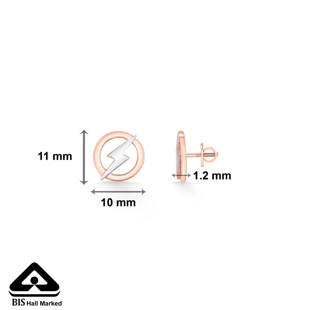 Storm Spark Gold Stud Earrings for Women
