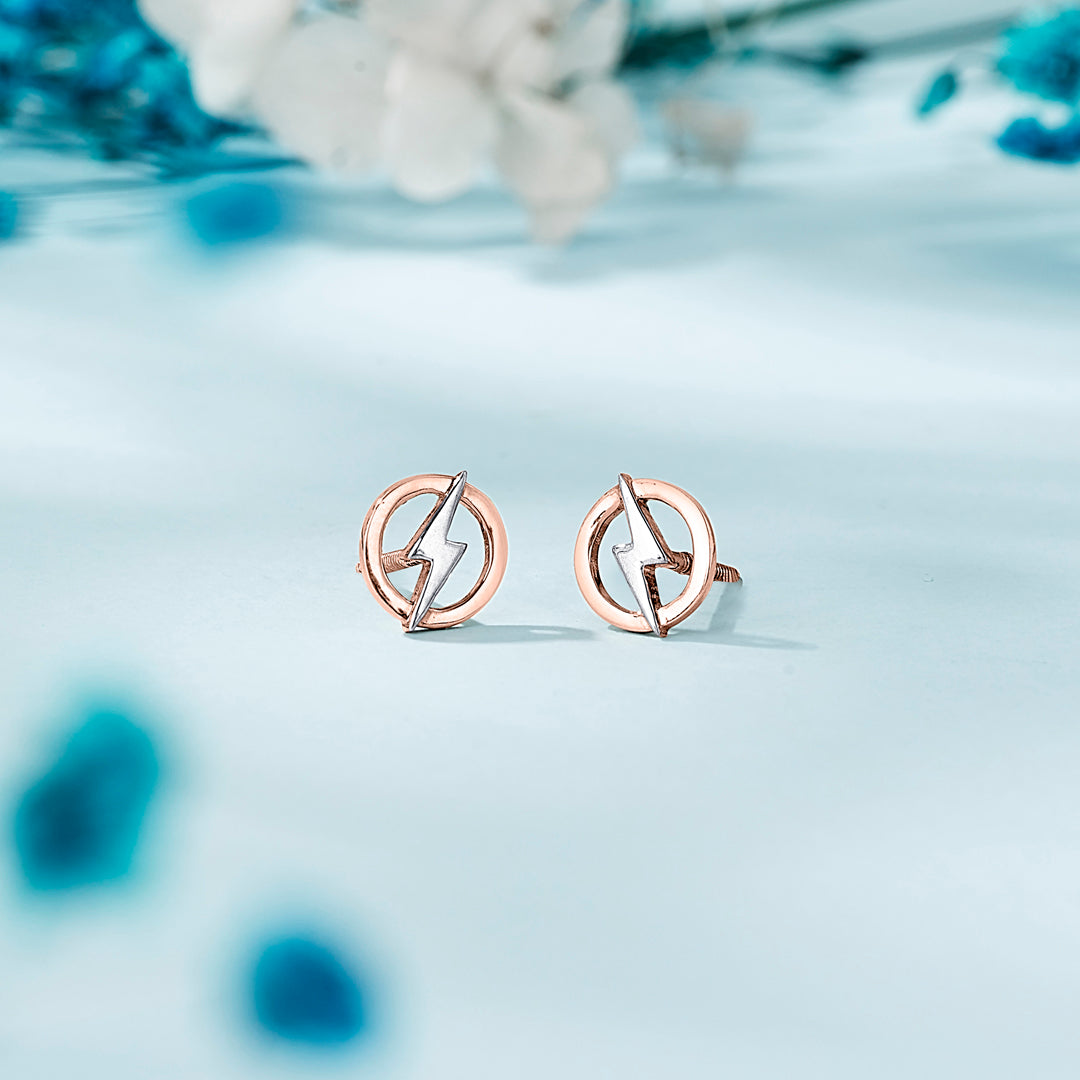 Storm Spark Gold Stud Earrings for Women