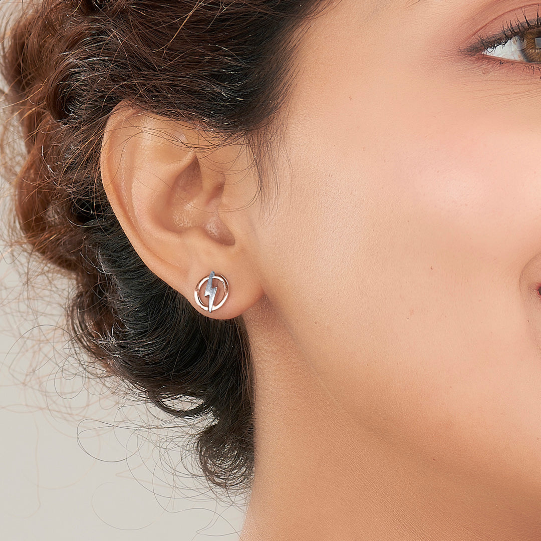 Storm Spark Gold Stud Earrings for Women
