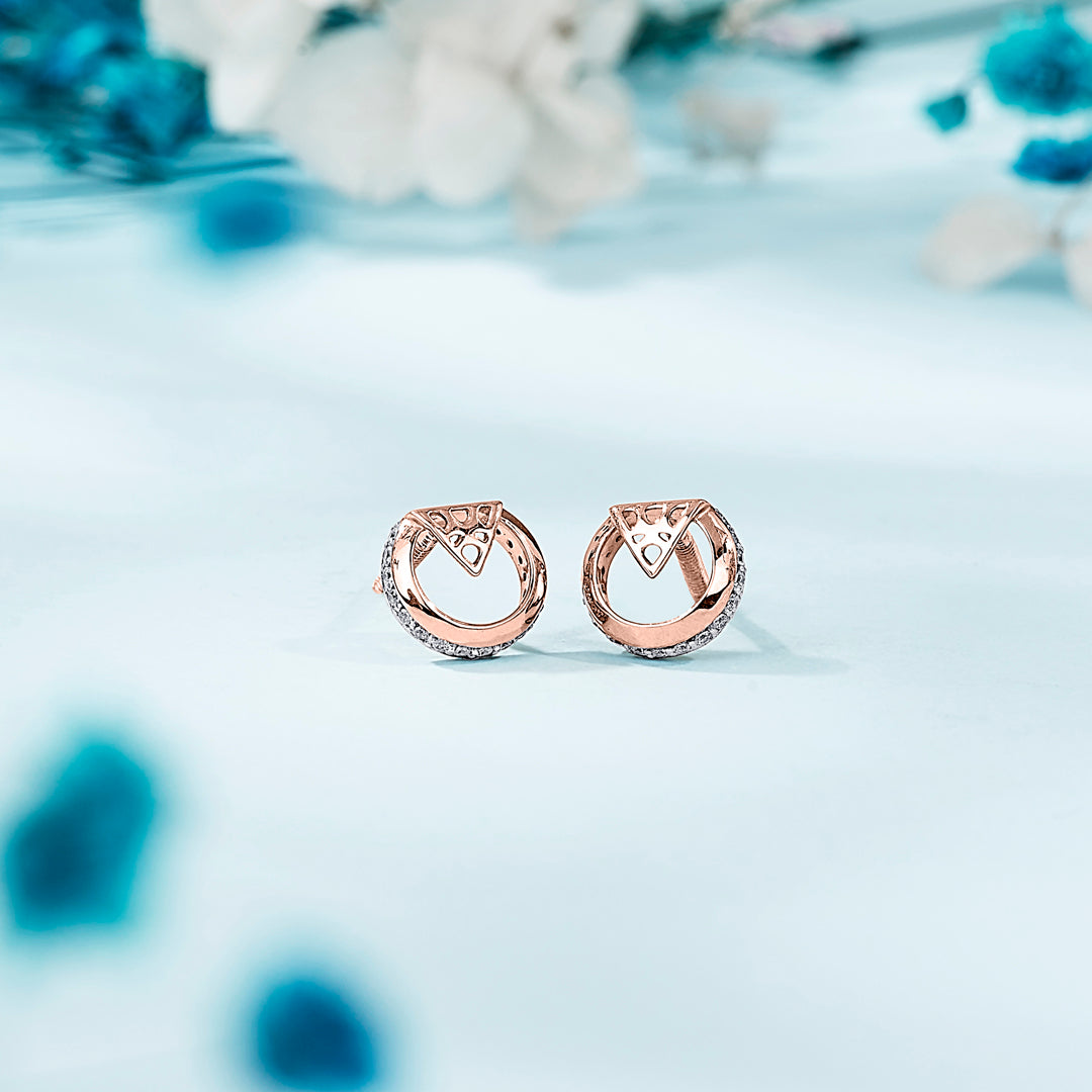 Orb Glow Gold Stud Earrings for Women