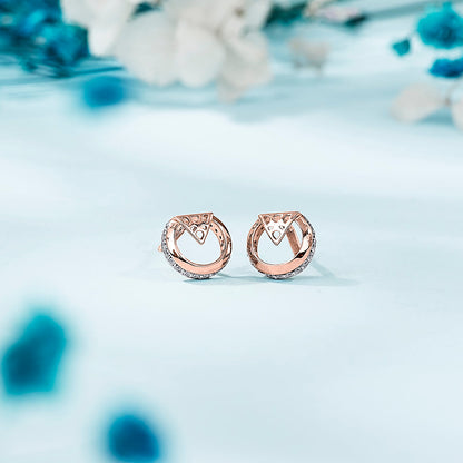 Orb Glow Gold Stud Earrings for Women