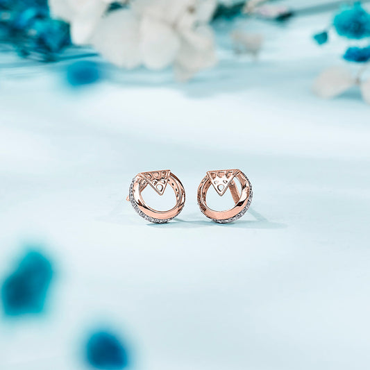 Orb Glow Gold Stud Earrings for Women