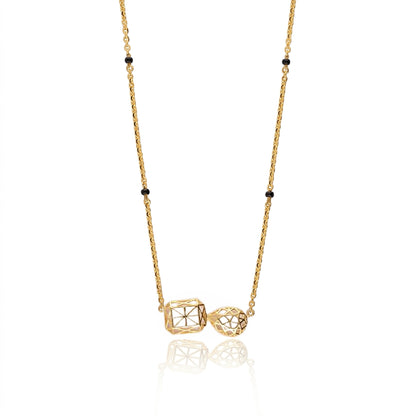 Mesh Geometry 9kt Diamond Mangalsutra
