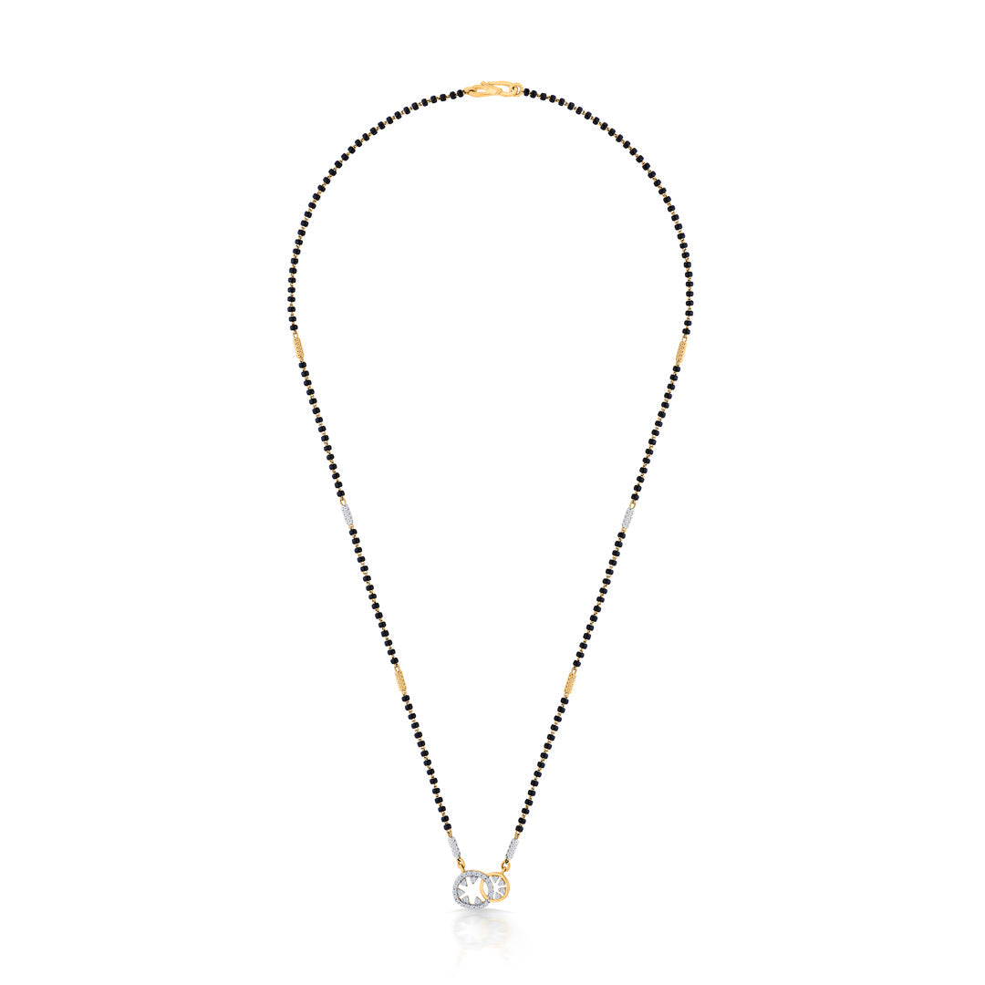 Double Halo Gold Modern Mangalsutra for Women