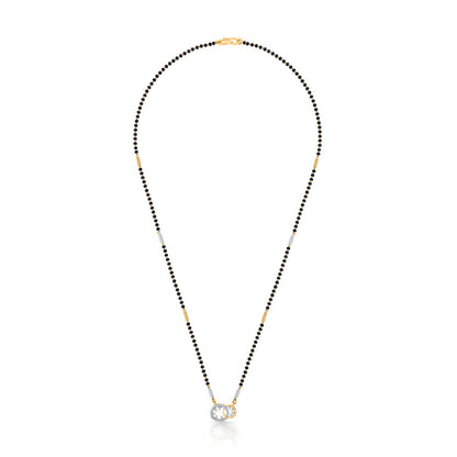 Double Halo Gold Modern Mangalsutra for Women