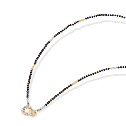 Double Halo Gold Modern Mangalsutra for Women