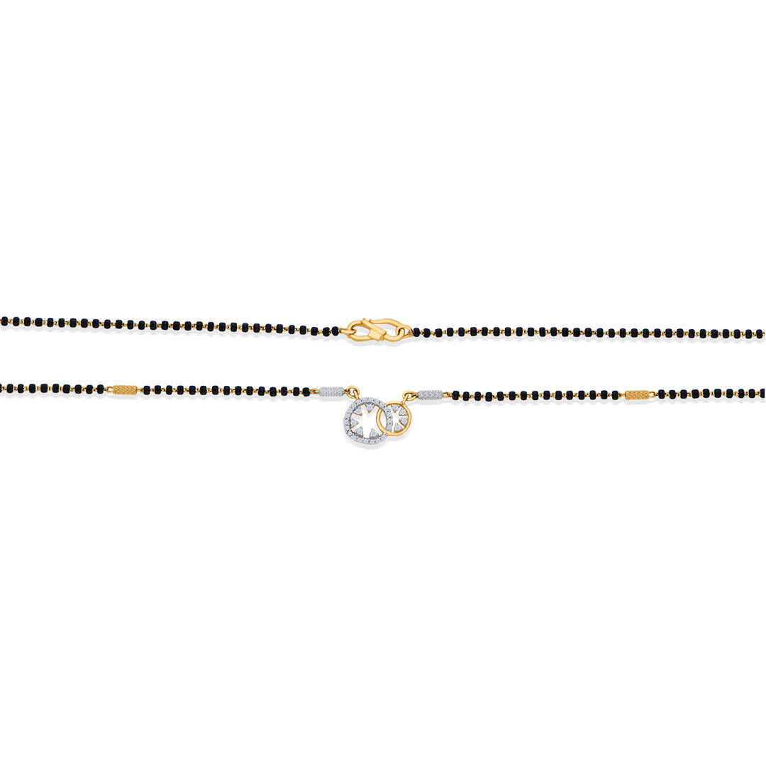 Double Halo Gold Modern Mangalsutra for Women