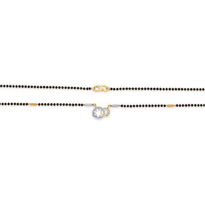 Double Halo Gold Modern Mangalsutra for Women