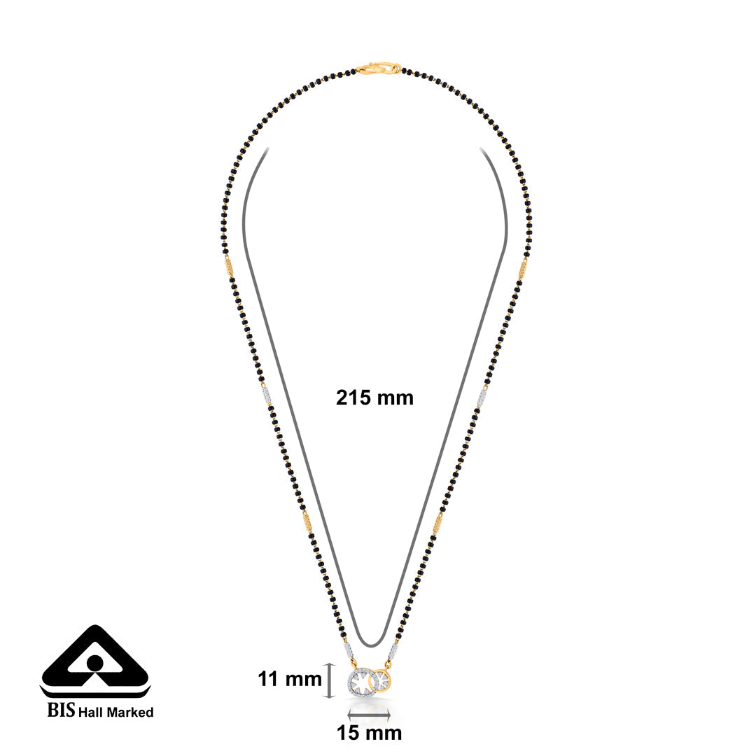 Double Halo Gold Modern Mangalsutra for Women