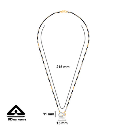 Double Halo Gold Modern Mangalsutra for Women
