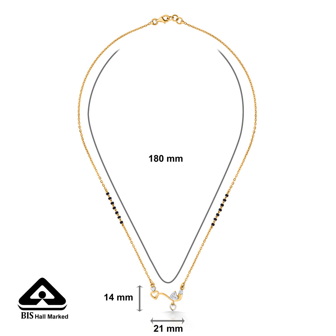 Heart Touch Gold Modern Mangalsutra for Women